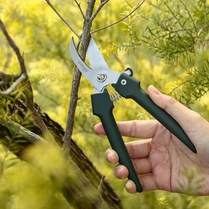 LIVINGO 7.5" Garden Pruning Shears Straight Curved Blade Set