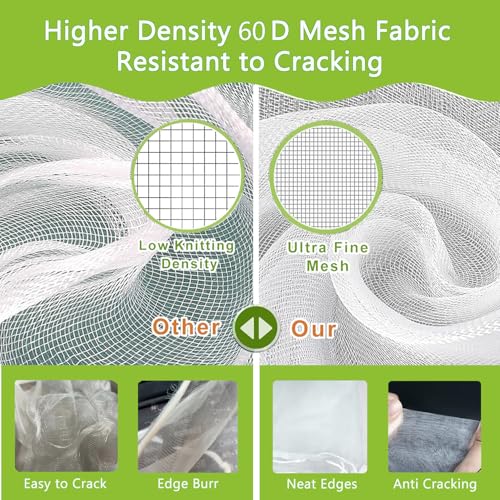 Drawstring Blueberry Netting for Bushes (4 Pack 3.28×2.62FT) - Easy Install Reusable Garden Netting, Protective Mesh for Fruit Trees & Tomato Plants, Blocks Birds, Squirrels & Insects - size: 3.28×2.62FT