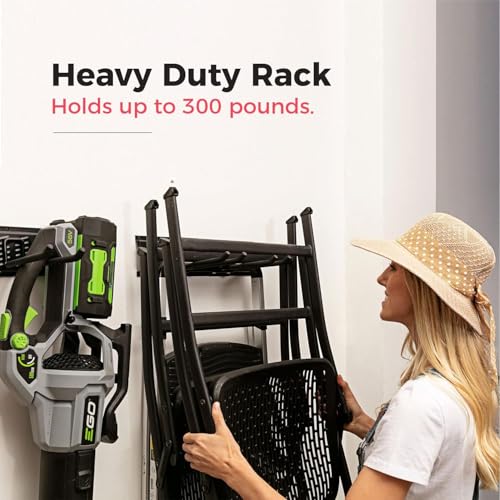 TIDYME Garage Tool Organizer Wall Mount, 64", 4 Racks 8 Hooks, 400 lbs - size: 64" Carbon Steel with 4 Racks & 8 Hooks