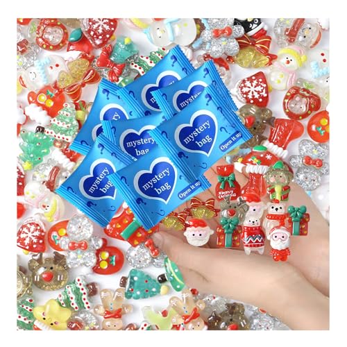 Mini Glow In The Dark Animal Resin Models, Resin Animals Mystery Bags, Individually Wrapped Blind Bags Tiny Animal Figurines, Collectible Mini Animals For Fairy Garden, DIY Crafts (50, Christmas) - color: Christmas