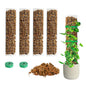 Bonviee 4-Pack 15-Inch Plastic Moss Poles for Monstera & Climbing Plants - Stackable to 60 Inches, Includes Sphagnum Moss & Garden Ties for Indoor Plant Support - size: 4 Packs+Moss