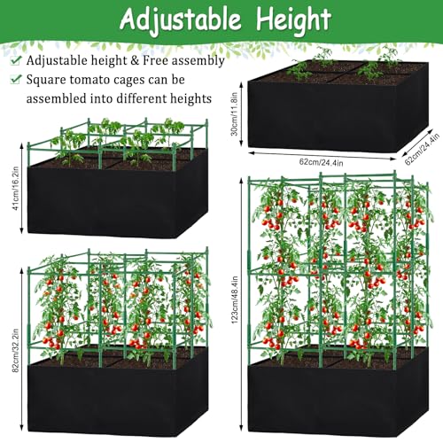 Tomato Cages, Square Tomato Plant Stakes Support Cages Trellis