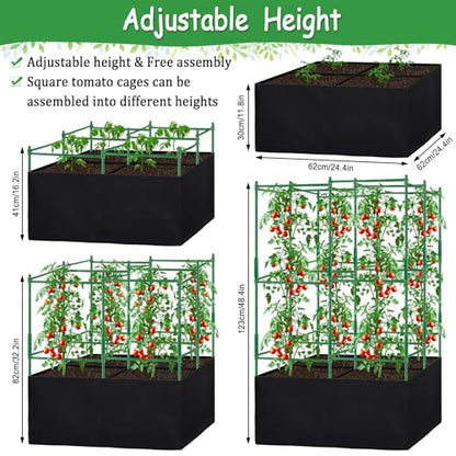 Tomato Cages, Square Tomato Plant Stakes Support Cages Trellis