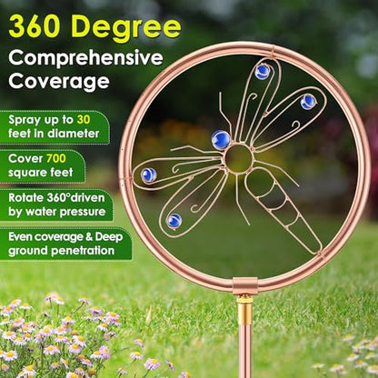 34" Ornamental Sprinkler, 360° Rotating, Dragonfly - style: Dragonfly