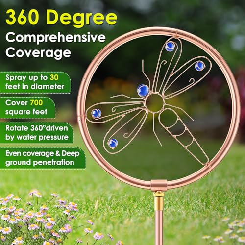 34" Ornamental Sprinkler, 360° Rotating, Dragonfly - style: Dragonfly