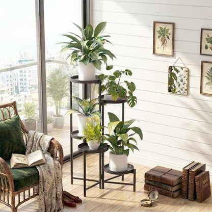 5 Tier Tall Metal Plant Stand, Duty Tiered Flower Shelf for Patio Garden - size: 5 Tier