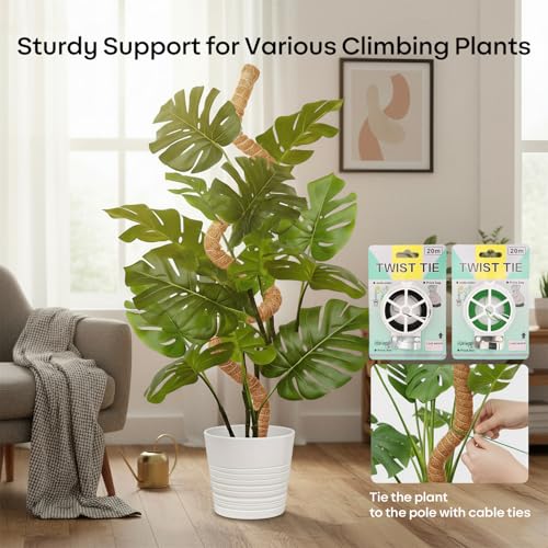 Moss Pole, Bendable Coco Coir Plant Support for Climbing Plants
