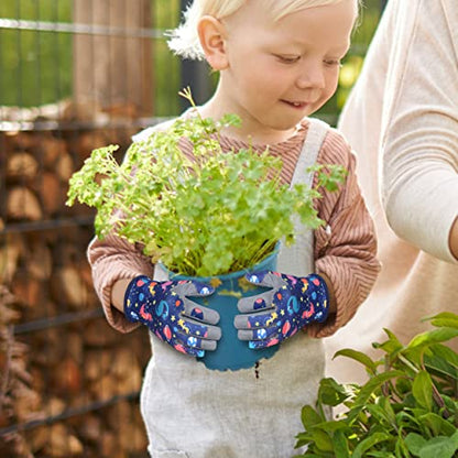 Baidast Garden Gloves for Kids, Breathable Leather Gardening Gloves for Digging, Planting, Pruning - size: Large(Age 10-12)
