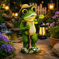 twinbling Solar Frog Garden Decor with Lantern Frog Statue - color: Green