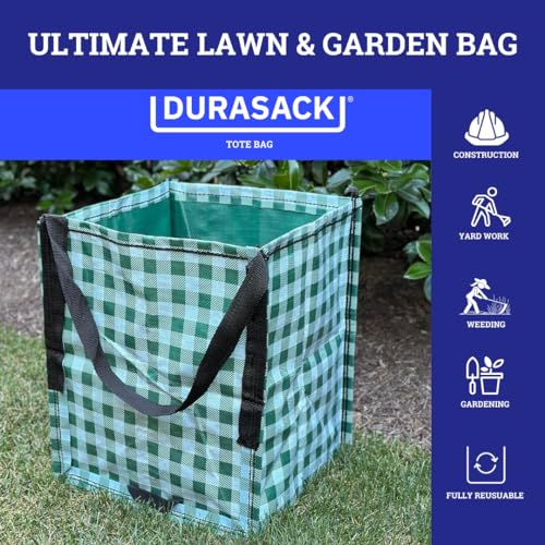DURASACK Heavy Duty Storage Tote Bag 22-Gallon, Gingham Green - color: Gingham Green, size: Single