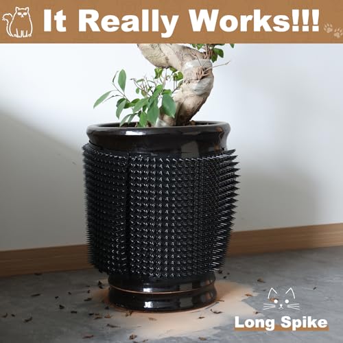 Black 10PCS Cat Scat Mat, Cat Deterrent Indoor Spikes to Keep Cats Off - color: Black