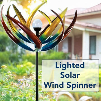 Bits and Pieces Tulip Wind Spinners Metal Yard Decor Windspinner