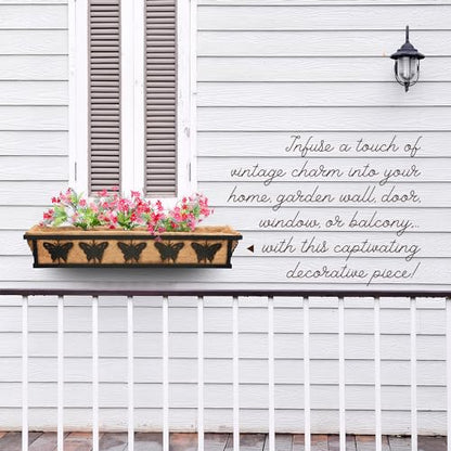 4-Pack 36IN Window Box Railing Hanging Planter Coco Liner Basket - color: 36in - Set 4