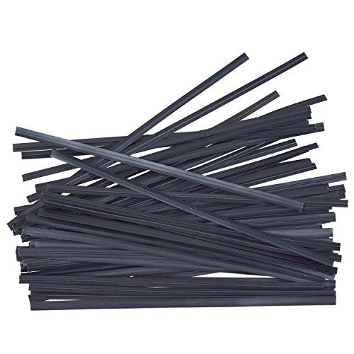 Plastic Black Twist Ties, 5”, 1000 Pcs - color: A-black