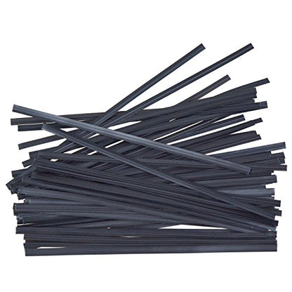 Plastic Black Twist Ties, 5”, 1000 Pcs - color: A-black