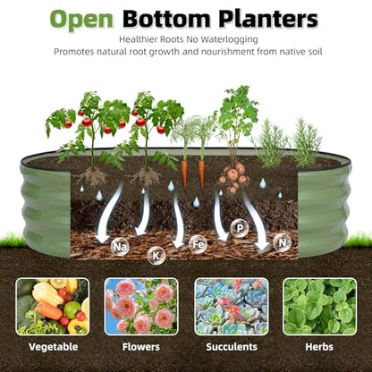 G GOOD GAIN 2Pcs Raised Garden Beds Galvanized, Planter Boxes Kit, Oliver - color: Oliver Green, size: 4×2×1ft (2 Pack)