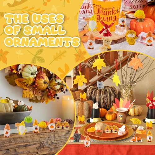 Exasinine 46 Pcs Thanksgiving Mini Resin Figurines Fall Farm Set