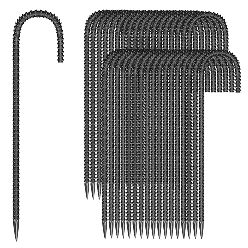 36 Pieces 12-Inch Garden Ground Stakes Galvanized Steel J Shape Hook Rebar Stake - Heavy Duty Anchors for Tents, Position Kits,Fences, and Trampolines - color: J-12'' 8mm 36pcs BK