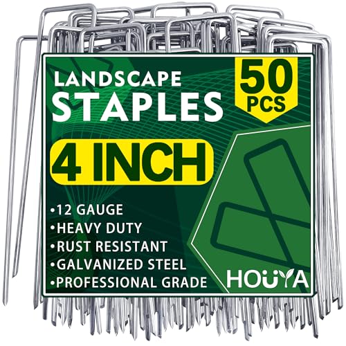 50 Pack Landscape Staples 4 Inch 12 Gauge Garden Stakes - size: 4 inch 50 Pack