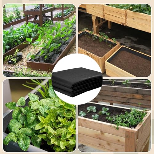63 * 114 inch Raised Garden Bed Liner, Non Woven Fabric Liner for Large Veg Trough, Keeps Soil Contained and Water Drained - size: 63*114