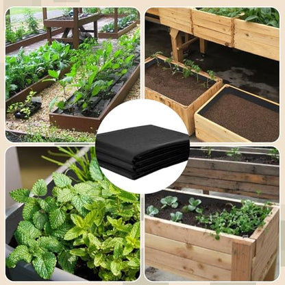 63 * 114 inch Raised Garden Bed Liner, Non Woven Fabric Liner for Large Veg Trough, Keeps Soil Contained and Water Drained - size: 63*114