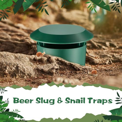 Qualirey 5 Pcs Slug Traps for Garden, Beer Trap for Snails, Green - color: green