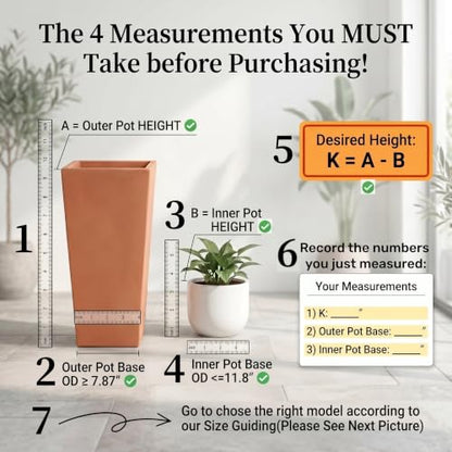 Adjustable Plant Risers for Inside Pots,16-31‘’ Height Adjustable, - size: 16.1~30.7'' Height