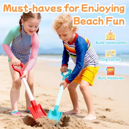 20 Inch Beach Sand Shovels for Kids (Red) - color: Red