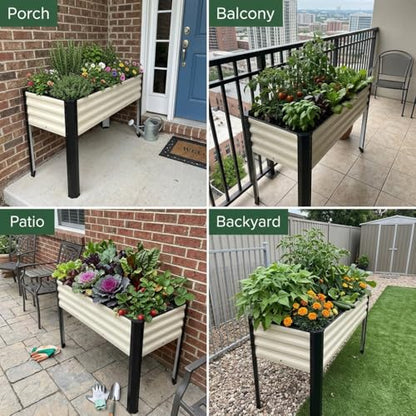SnugNiture Raised Garden Bed with Legs, 48×18×32in, 2 Pack, White - color: White, size: 48×18×32in(2PCS)