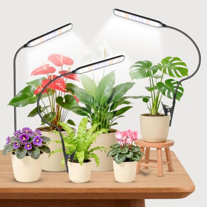 Garpsen Plant Lights, LED Full Spectrum with Gooseneck & Clip, 3Pack - size: 3Pack