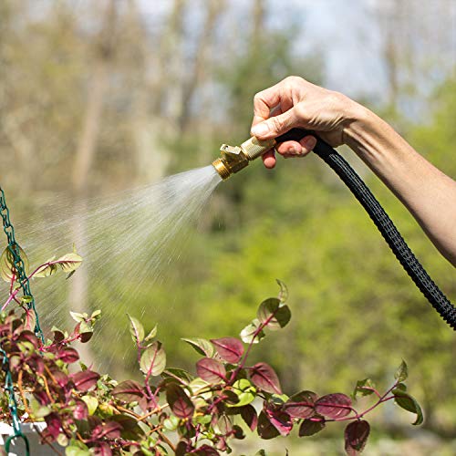 Flexi Hose Lightweight Expandable Garden Hose, 50FT - Retractable Garden Hose, Water Hose - No-Kink Flexibility, 3/4 Inch Solid Brass Fittings and Double Latex Core - size: 50 ft