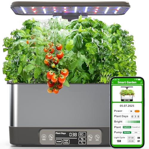 Hydroponics Growing System,Smart Indoor Herb Garden with Grow Light,8 Pods