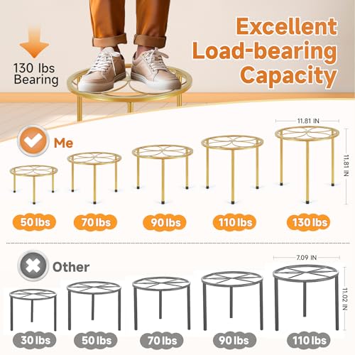 Amaoot 5 Pack Metal Plant Stand, Iron Plant Stands for Indoor and Outdoor - color: 5 Pack Gold
