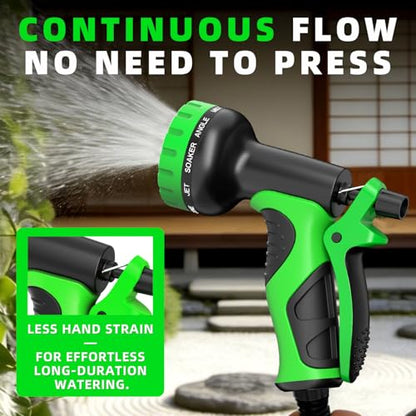 Besiter Garden Hose Nozzle with 10 Spray Patterns : 2 Pack High Pressure Water Sprayer for Car Washing, Pet Bathing & Lawn Care with Lock Feature & Comfort Grip – Fits All 3/4" Standard Hoses Thread - color: BlueGreen