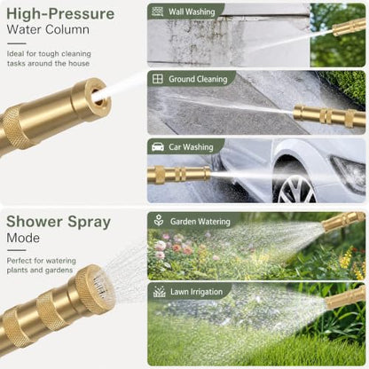 Hourleey Adjustable Twist Hose Nozzle, 4" Heavy-Duty Brass Hose Nozzle with 10 Garden Hose Rubber Washers, 2 Pack - size: 4 Inch Nozzle Twist 2Pack