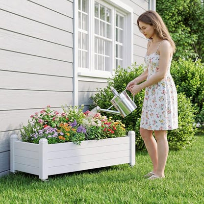 Fancyango Raised Garden Bed with Wheels 13.3" Hx2 -Ashen - color: Ashen, size: 13.3"Hx2