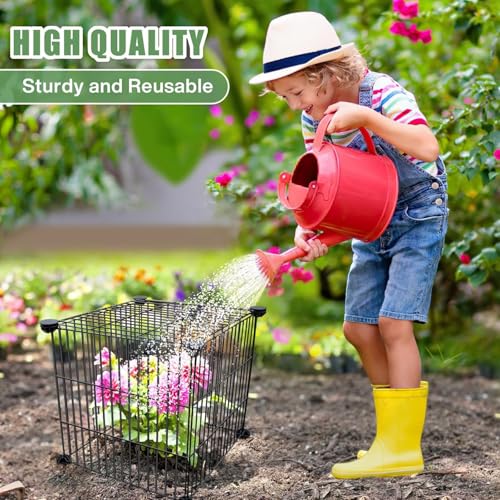 2 Pack 12x12'' Metal Mesh Plant Cages for Outdoor Plants, Keep Animal Out