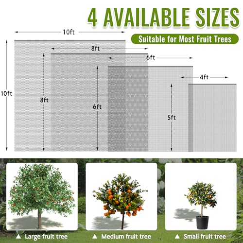 2 Pack Fruit Tree Netting Bags with Zipper and Drawstring, 6 x 6ft Ultra Fine Mesh Garden Netting Plant Cover, Bird Netting for Blueberry Bushes, Fruit Trees, Flowers (Black, 6 x 6 ft) - color: Black, size: 6 x 6 ft