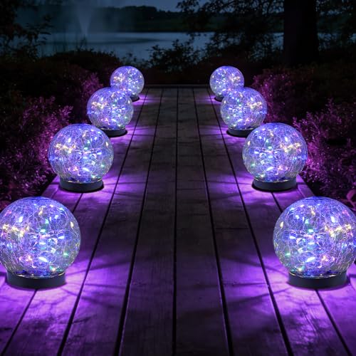 JKIMK Solar Globe Lights Outdoor Waterproof-Solar Balls for Garden - color: Multicolor, size: 8 Globes