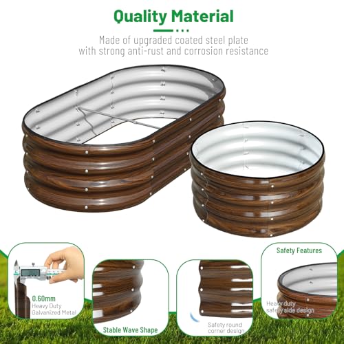 SnugNiture 3-Pack Galvanized Steel Raised Garden Bed Kit - 4x2x1 ft & 2x2x1 ft Metal Planter Boxes for Vegetables, Flowers, Herbs | Easy Assembly, Open Bottom Design