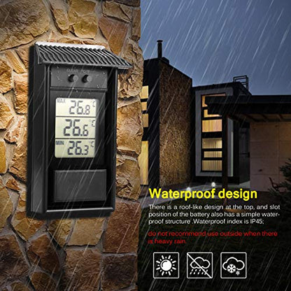Min Max Thermometer, LCD Digital Wall Mount Greenhouse Temperature - color: Black