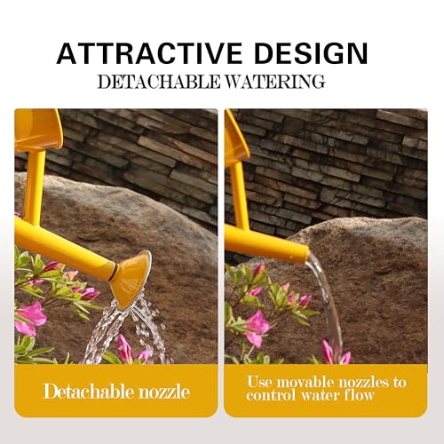 1.5 Gallon Metal Watering Can for Outdoor Plants, Watering Can, Yellow - color: Yellow