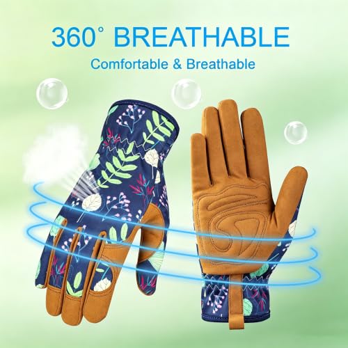 Gardening Weeding Working Gloves, Leather Garden Glove for Women