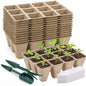 Prudiut 144 Cells Seed Starter Tray, 12 Pack Biodegradable Peat Pots Kit