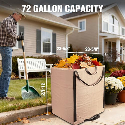 WORKPRO Heavy Duty 72-Gallon Reusable Yard Waste Bags, 3 Pack, Light Tan - color: Light Tan, size: 1 Count (Pack of 3)