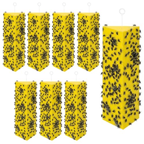 8 Pack Sticky Fly Traps for Indoor Outdoor with Hanging Hook - size: 8 pack