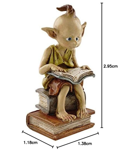 Top Collection Miniature Fairy Garden and Terrarium Statue, Garden Pixie Elf Reading Book - color: Garden Pixie Elf Reading Book