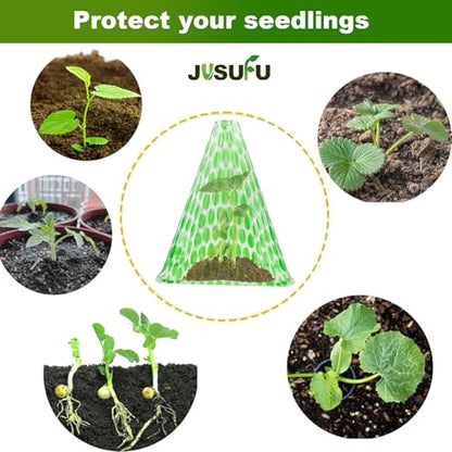 Pack 40 Garden Cloches for Plants, Reusable Bell Plant Cover - color: Dark green 40
