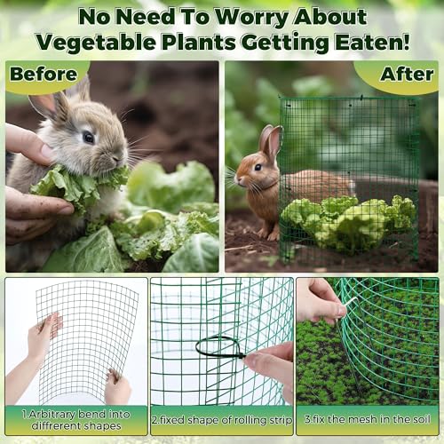 Hiboom 6 Pack Garden Plant Protectors from Animals with Stakes, 16 * 13 in