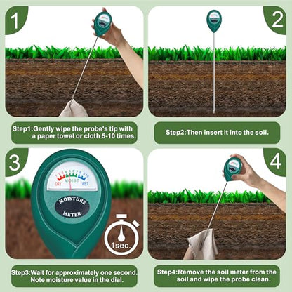 XLUX Long Probe Plant Soil Moisture Meter, Indoor Outdoor use, Battery-Free - size: 40CM